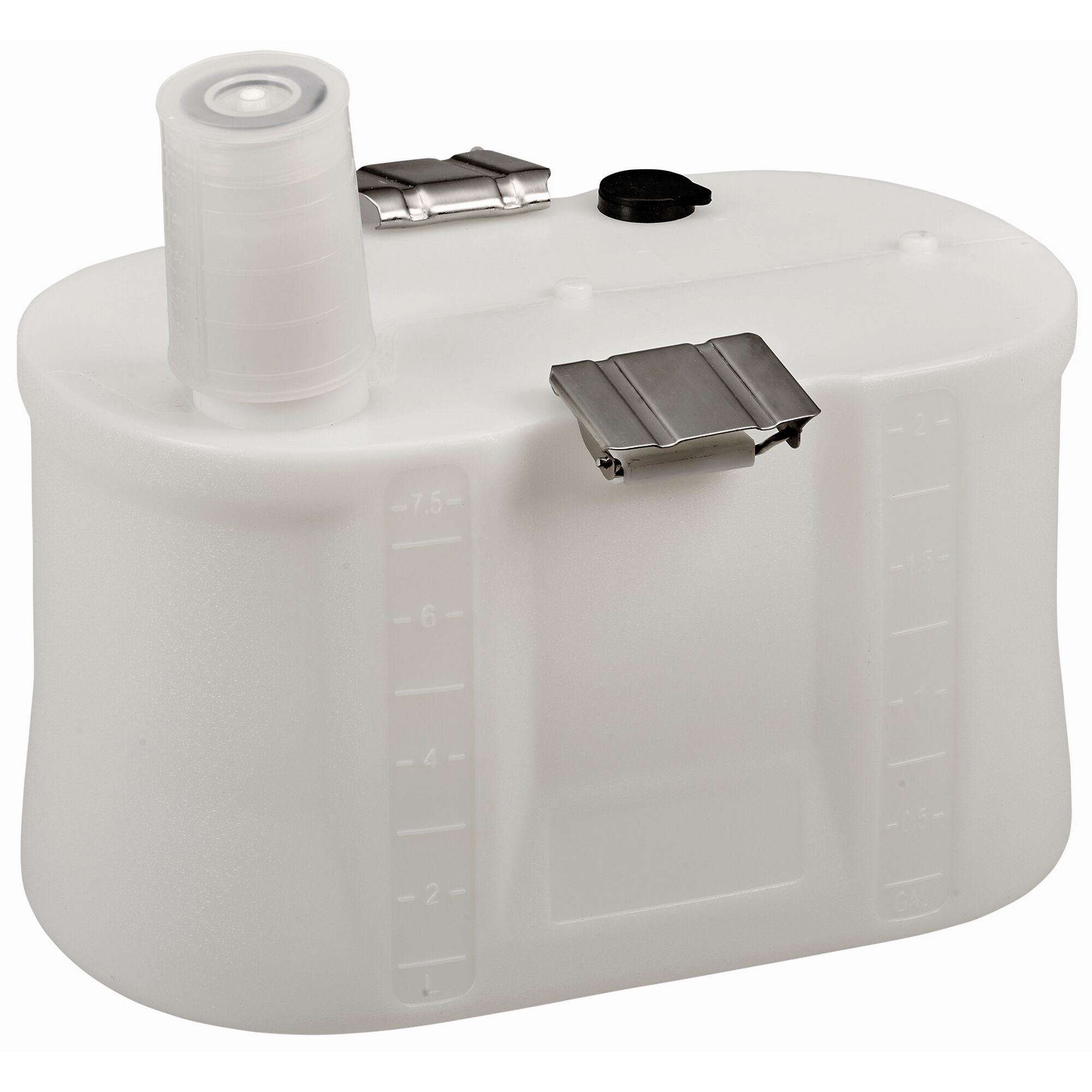 Weißer Drucksprüher-Tank mit Skala