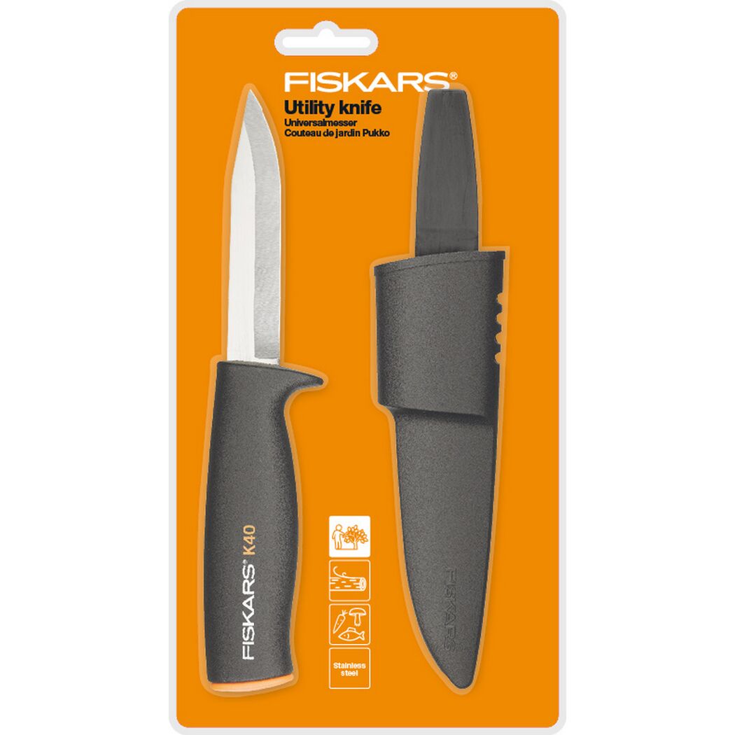 Fiskars Universalmesser mit Kunststoffgriff und Scheide