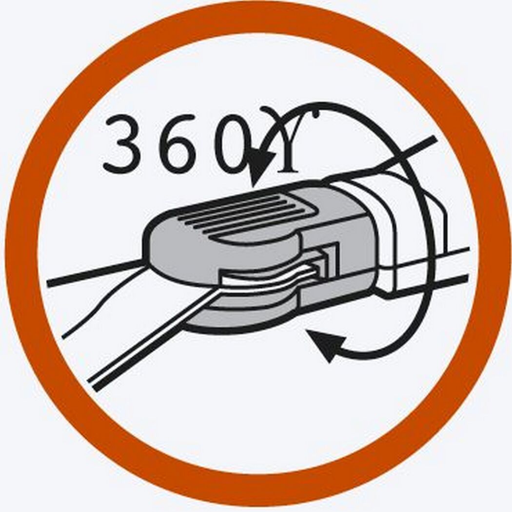 360° drehbarer Scherenkopf