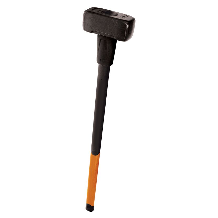 Vorschlaghammer mit langem orangenen Stiel