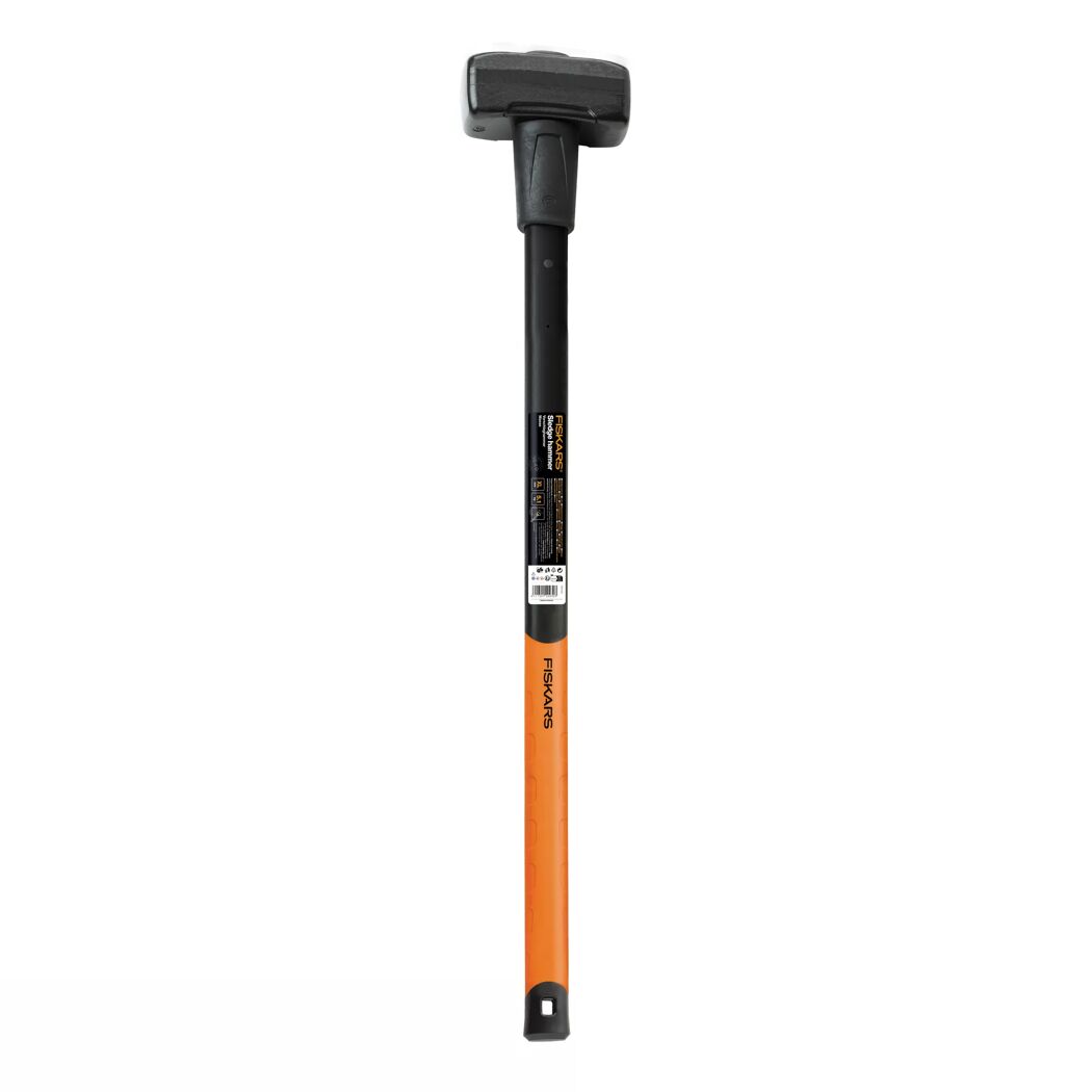 Vorschlaghammer mit langem orangenem Stiel