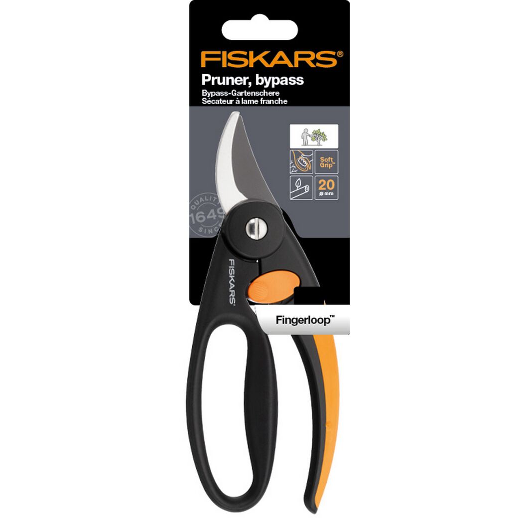 Fiskars Bypass-Gartenschere mit Fingerbügel