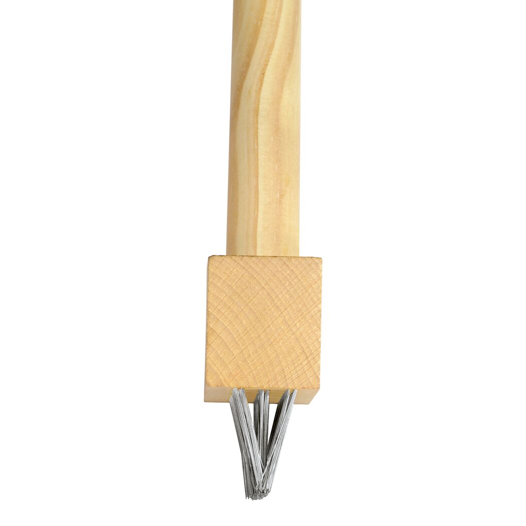 Fugenbürste mit Holzstiel und Drahtbürste