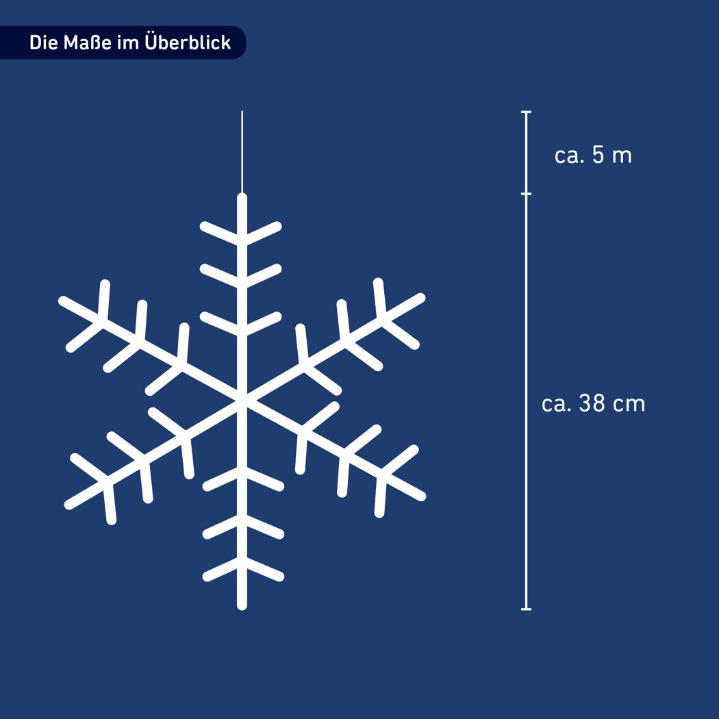 LED-Schneeflocke 24 LEDs warmweiß Ø 38 cm