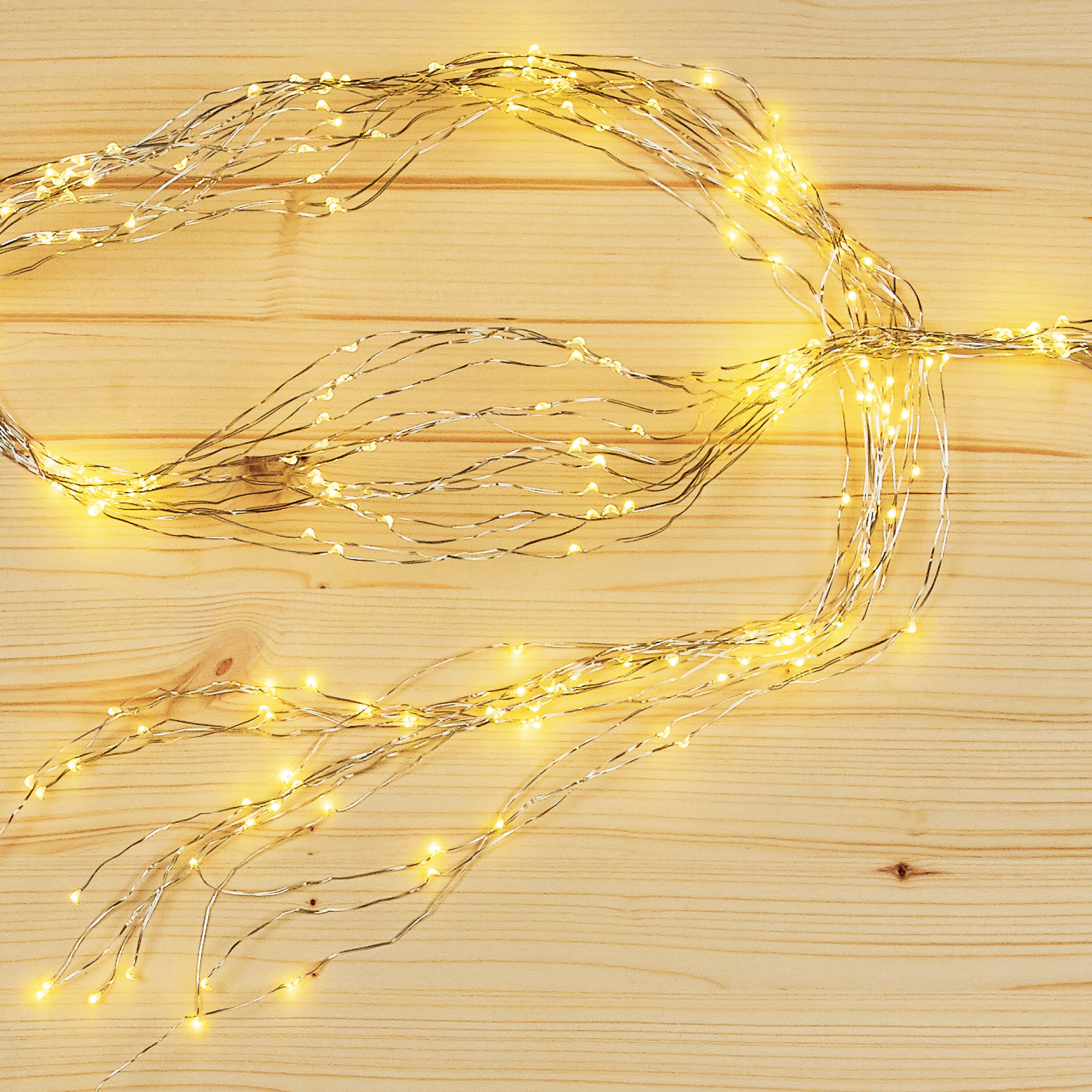 Lichterkette Draht warmweiß 200 LEDs innen