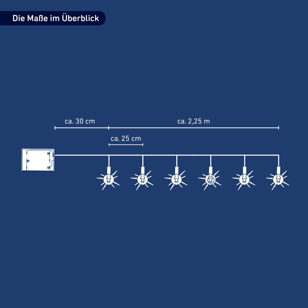 LED-Lichterkette 'Sterne' 10 LEDs warmweiß 225 cm