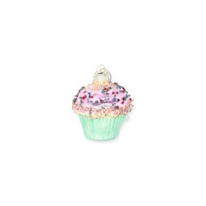 Christbaumschmuck Cupcake grün/rosa 6,4 x 6 cm