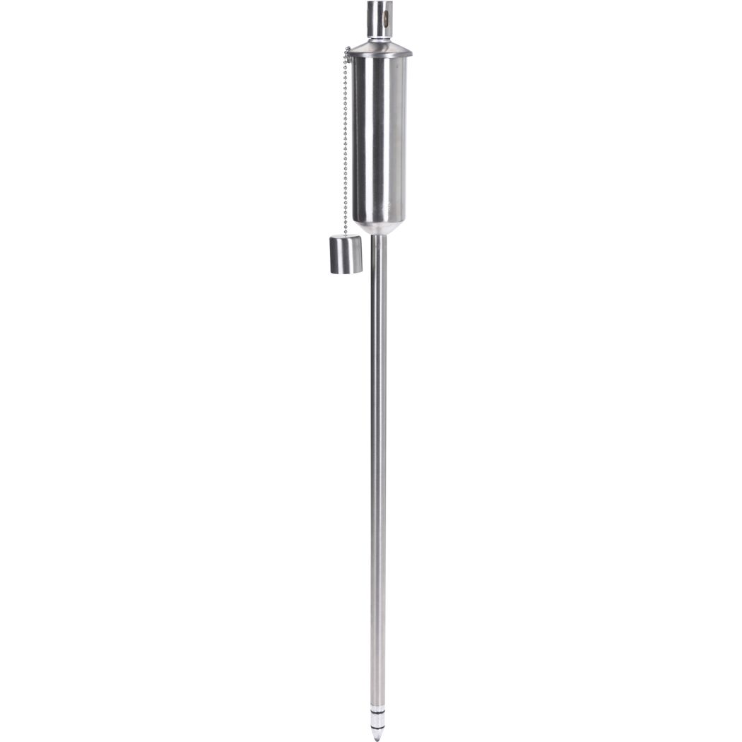 Silberne Gartenfackel mit Löscher