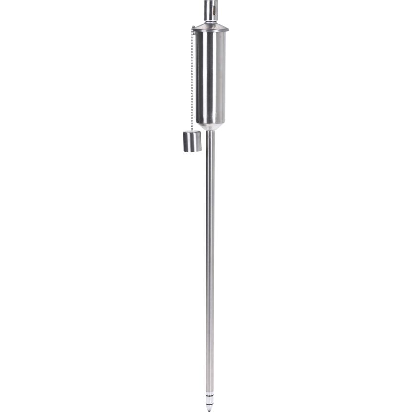 Silberne Gartenfackel mit Löscher