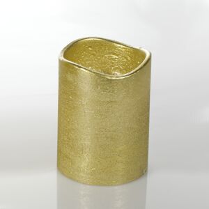 LED-Echtwachskerze 'Parvo' gold Ø 7,5 x 10 cm