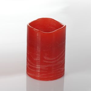 LED-Echtwachskerze 'Parvo' rot Ø 7,5 x 10 cm