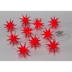 LED-Lichterkette Sterne rot 10 LEDs warmweiß 270 cm