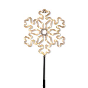 LED-Gartenstecker 'Schneeflocke' 56 LEDs warmweiß 25 x 53,7 cm