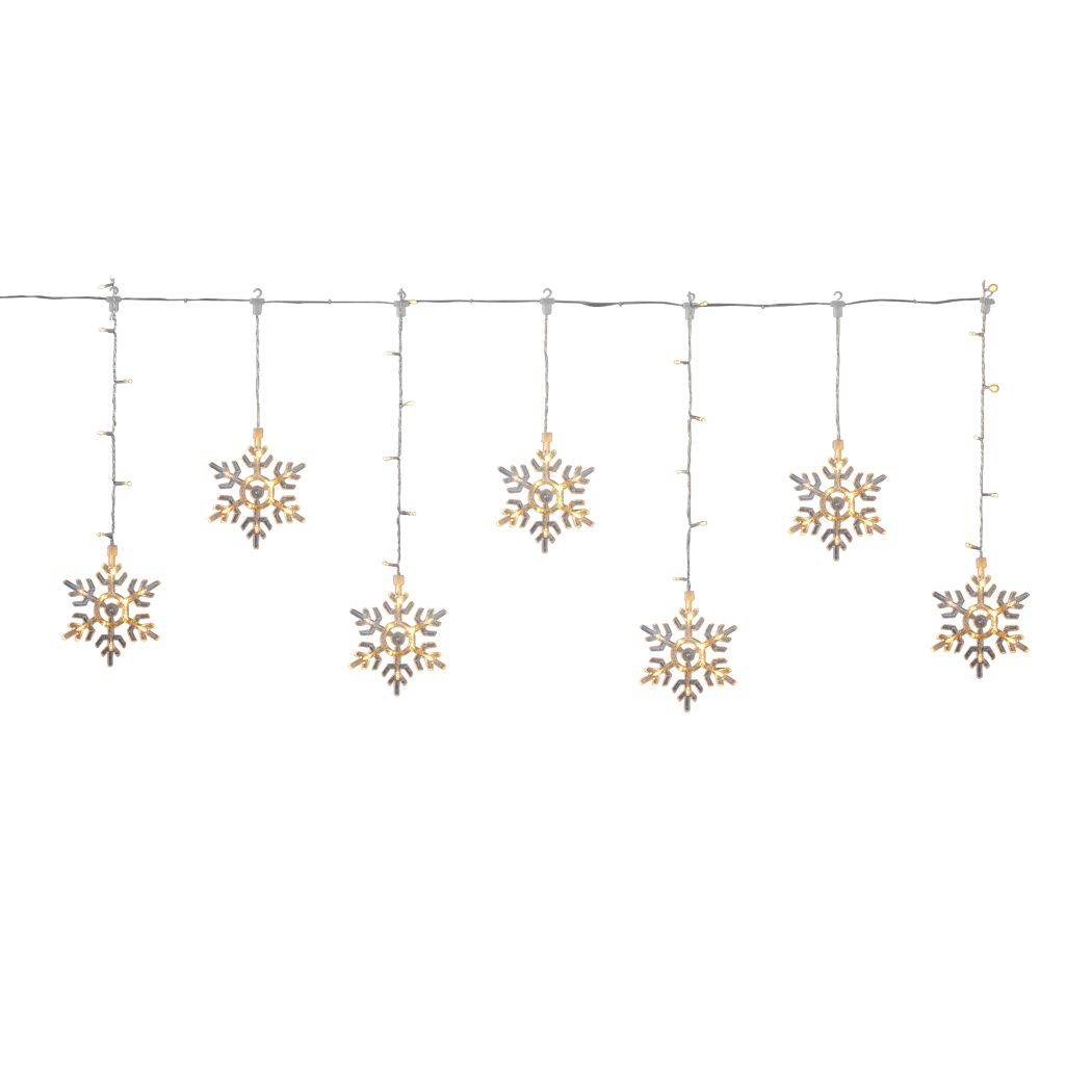 LED-Lichtervorhang 'Schneeflocke' 94 LEDs warmweiß 150 cm
