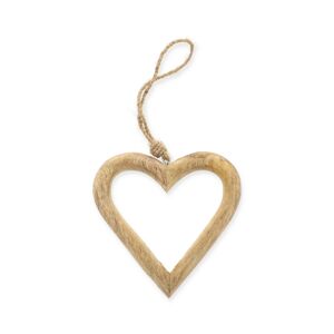 Hängedeko Herz Mangoholz braun 14 x 15 x 1,5 cm