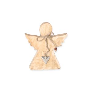 Dekofigur Engel Mangoholz braun 15,5 x 18 x 2,5 cm