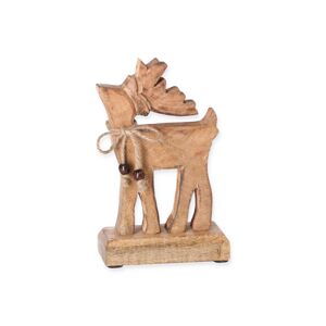 Dekofigur Hirsch Mangoholz braun 21 x 30 x 7 cm
