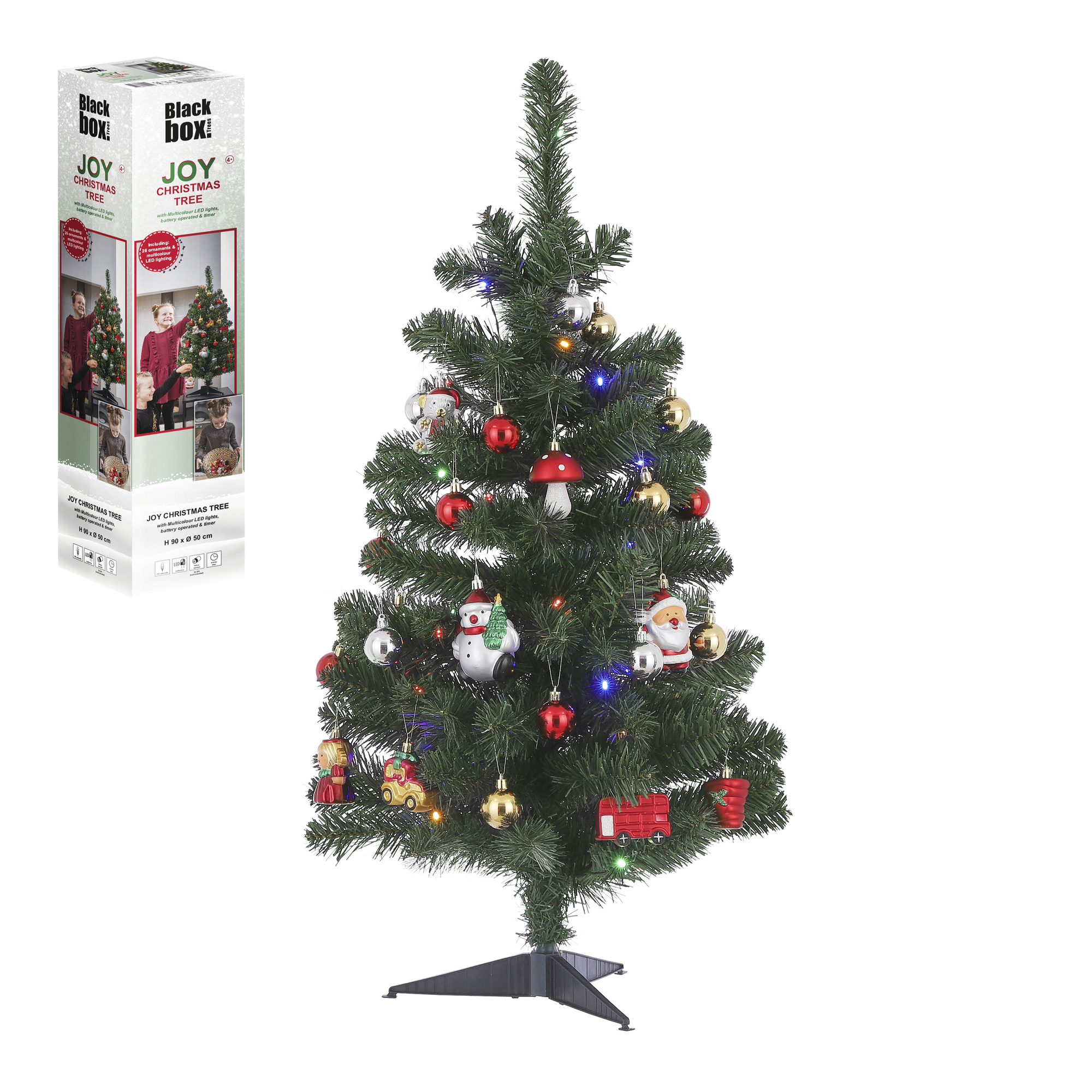 Künstlicher Weihnachtsbaum 'Joy' grün 90 cm, mit LED-Beleuchtung + product picture