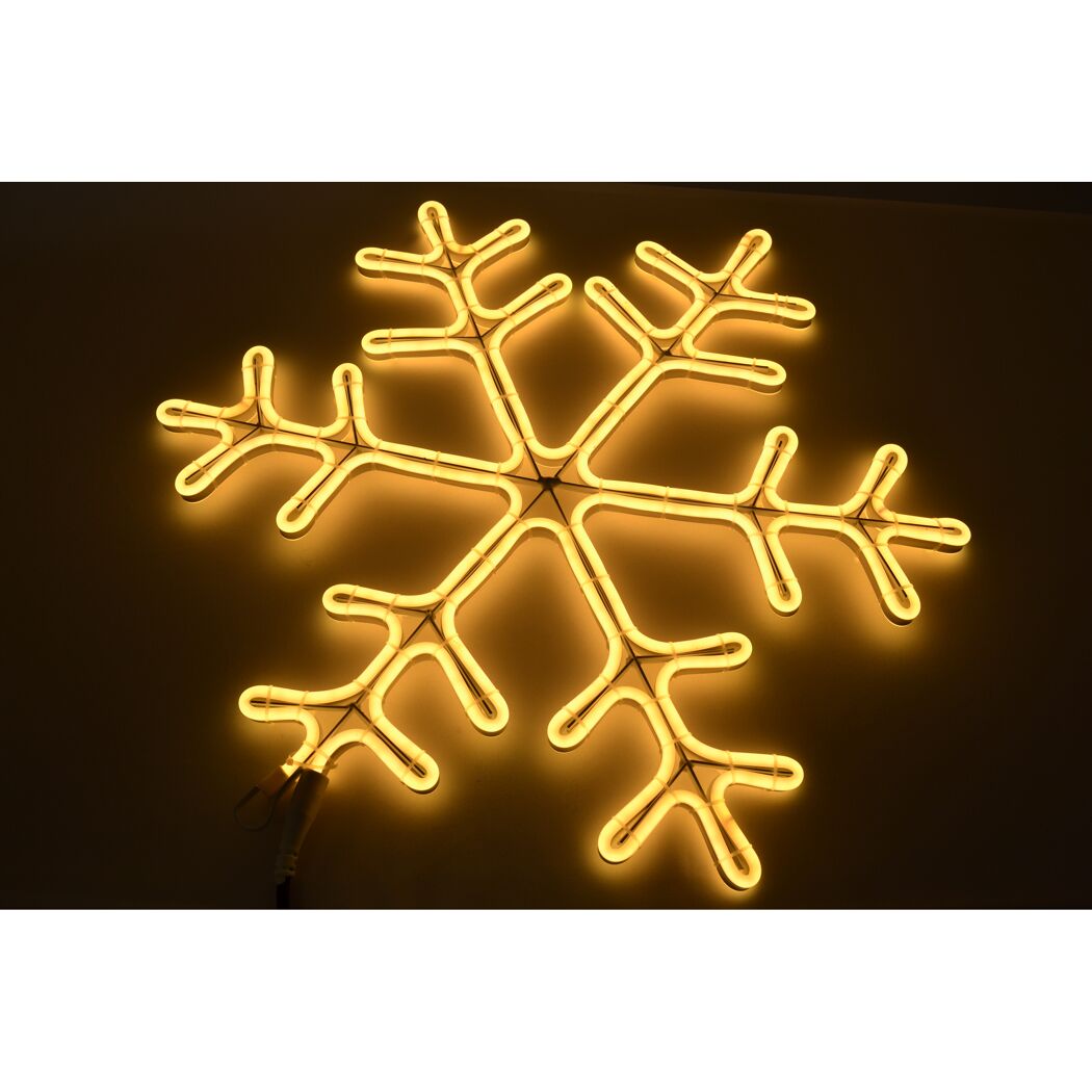 Leuchtende, gelbe Neon-Schneeflocke