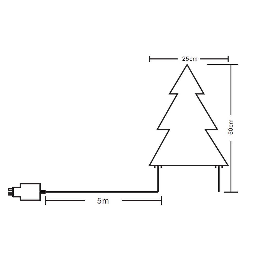 Gartenstecker Tanne mit Maßen