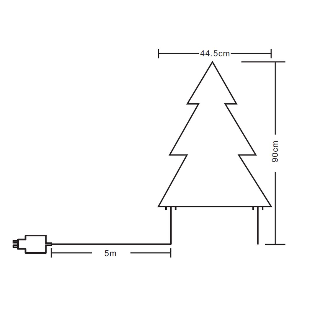 Skizze Gartenstecker Tanne mit Maßen