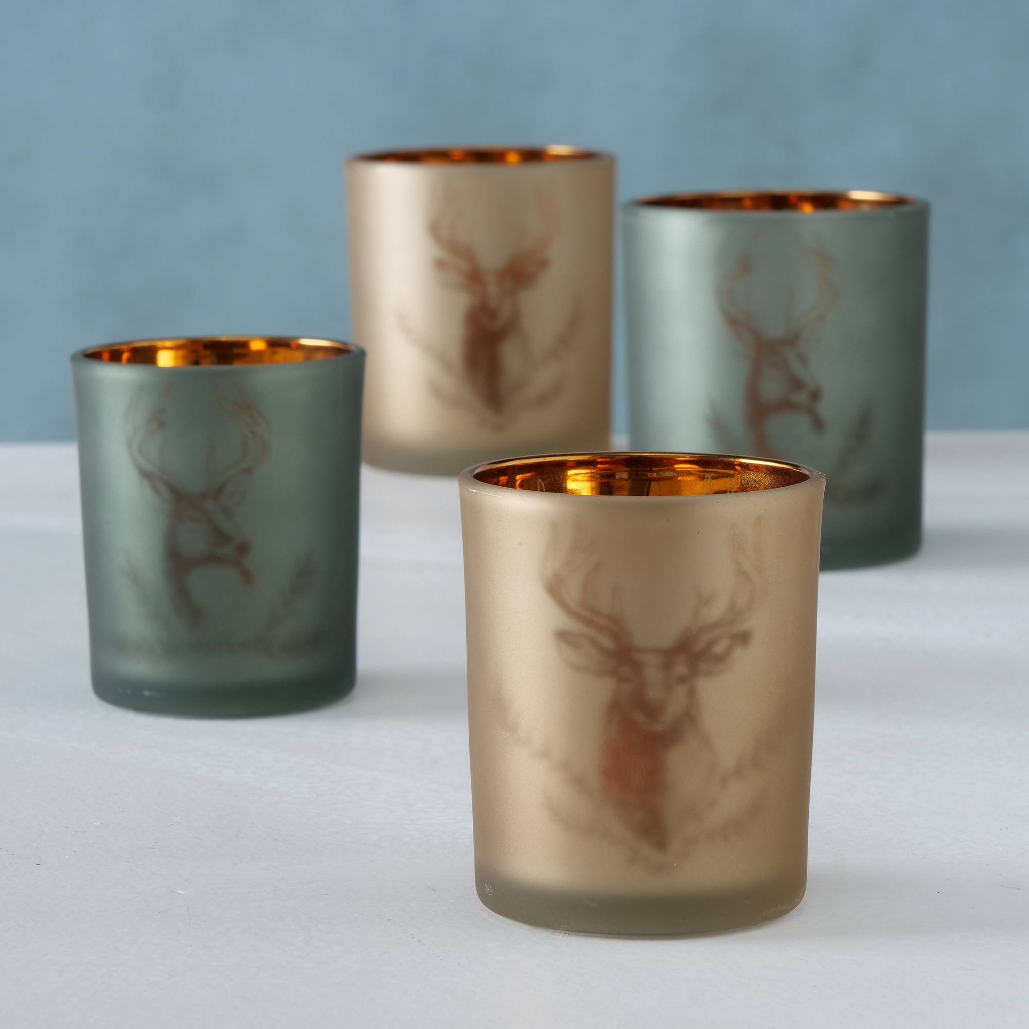 Windlicht 'Rudolf' Glas 8 cm, 2 Farben sortiert + product picture