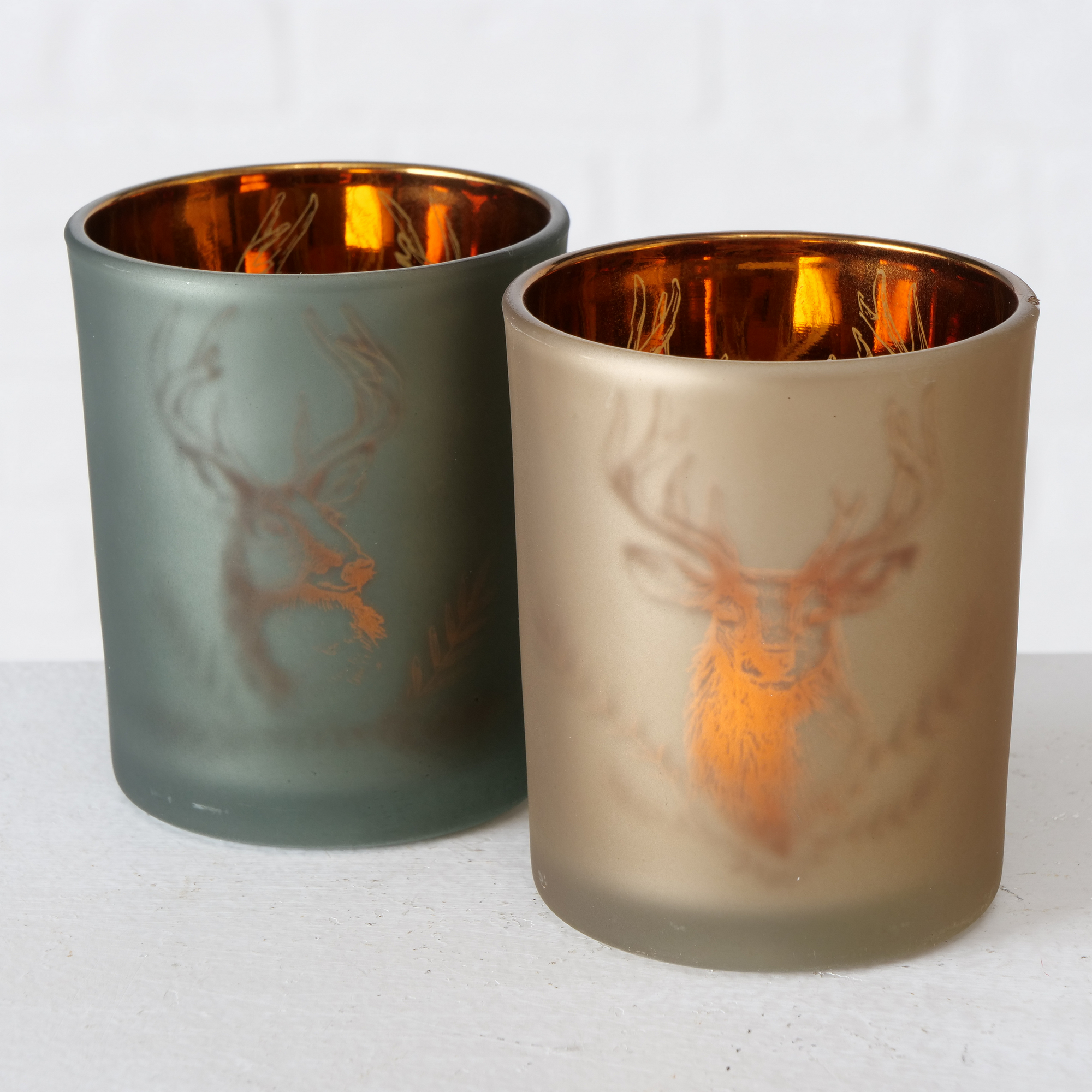 Windlicht 'Rudolf' Glas 10 cm, 2 Farben sortiert + product picture