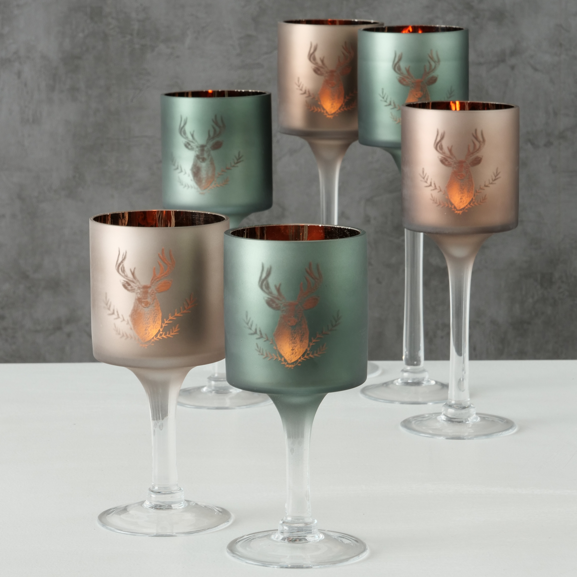 Windlicht 'Rudolf' Glas 20 cm, 2 Farben sortiert + product picture