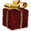 Verkleinertes Bild von Dekofigur 'Geschenk' rot/gold farblich sortiert