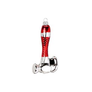 Christbaumschmuck Hammer rot/silbern 12 cm