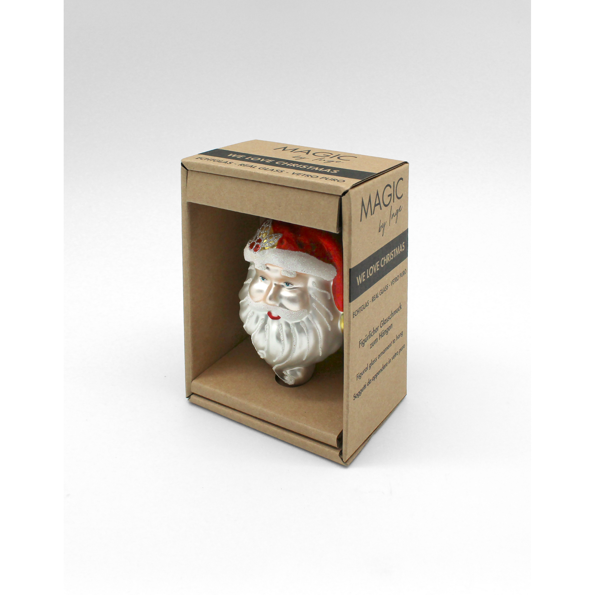 Christbaumschmuck Weihnachtsmann weiß/rot 9,5 cm + product picture