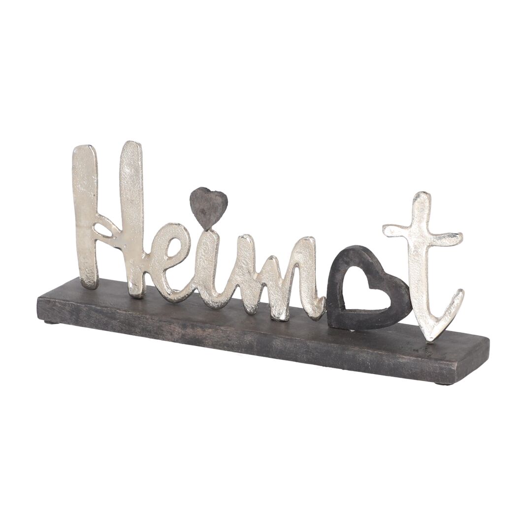 Dekoschriftzug "Heimat" aus Metall und Holz