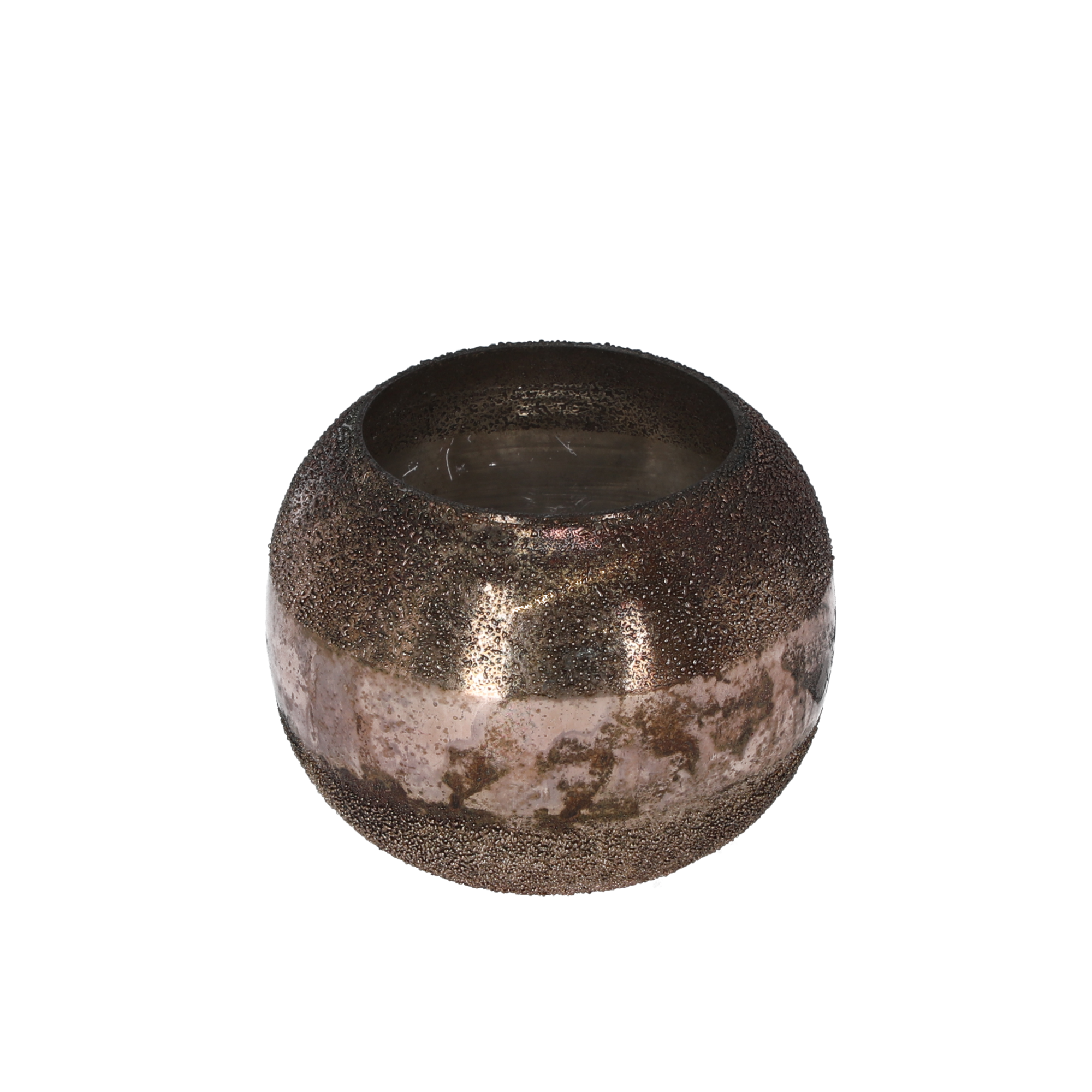 Teelichthalter altrosa/goldfarben 11 cm