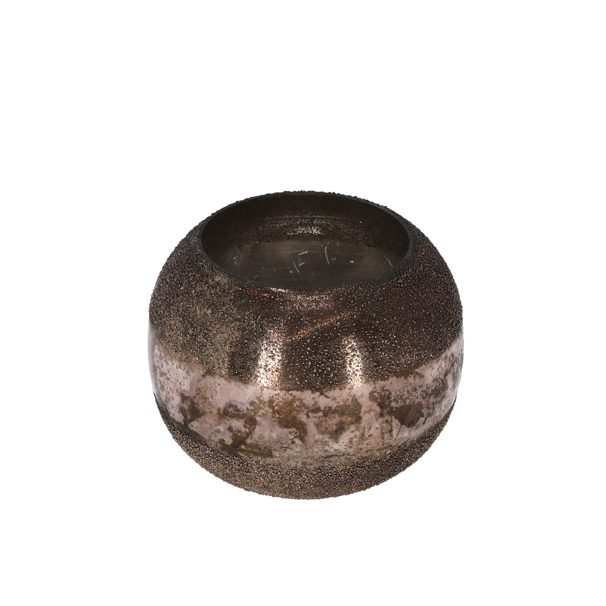 Teelichthalter altrosa/goldfarben 11 cm