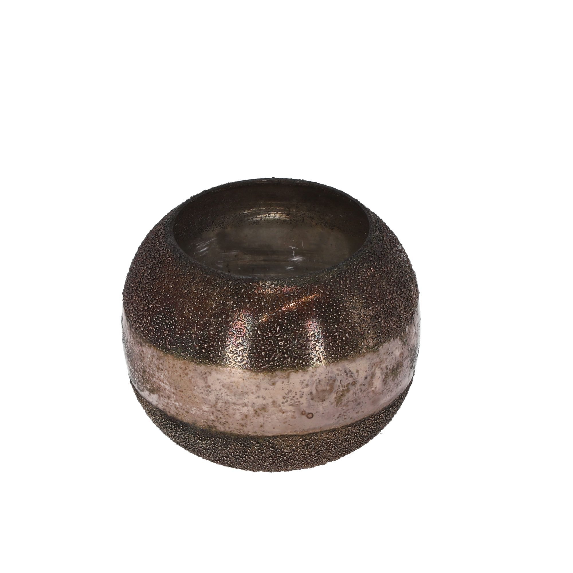 Teelichthalter altrosa/goldfarben 11 cm