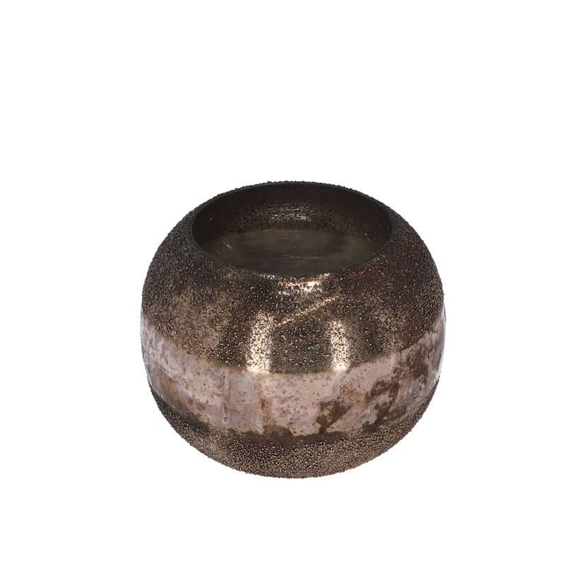 Teelichthalter altrosa/goldfarben 11 cm