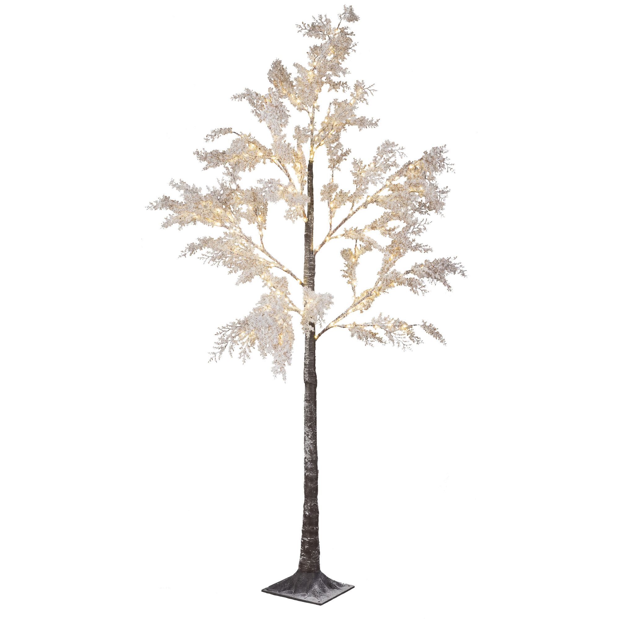 Beleuchteter künstlicher Baum mit Schnee-Optik