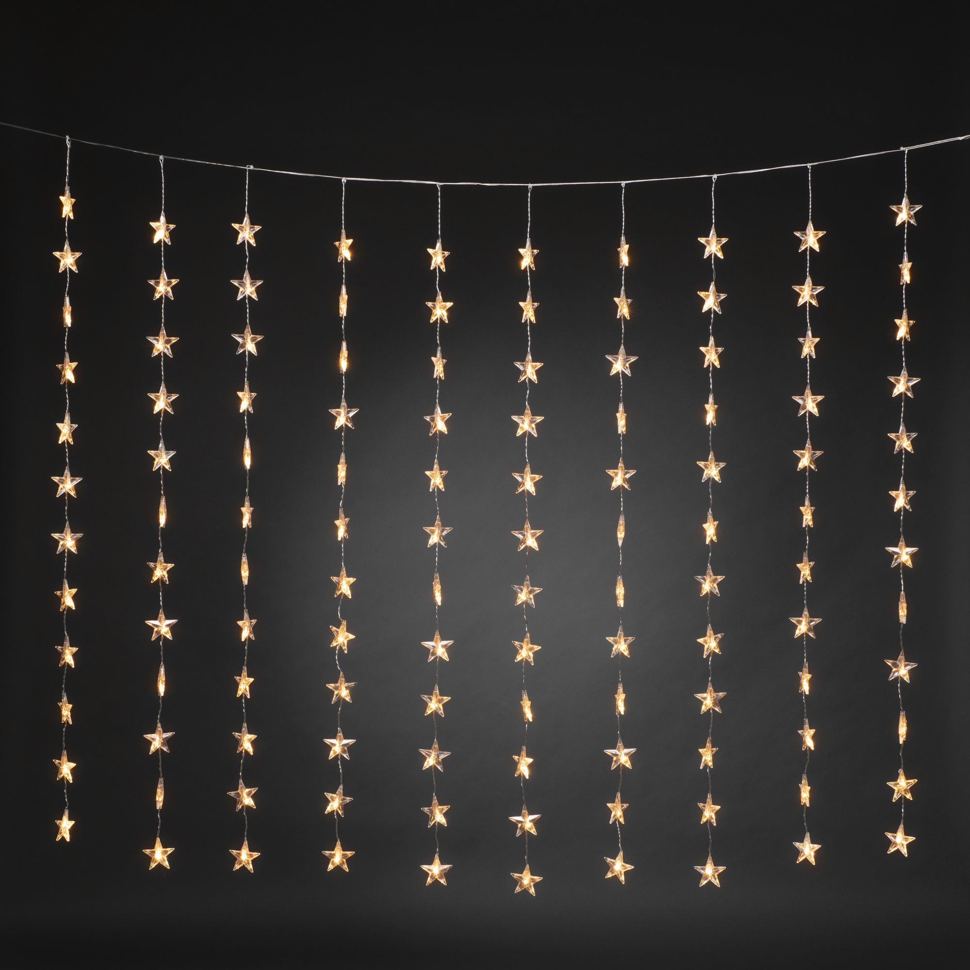 LED-Lichtervorhang 'Sterne' 120 LEDs bernsteinfarben 140 cm + product picture