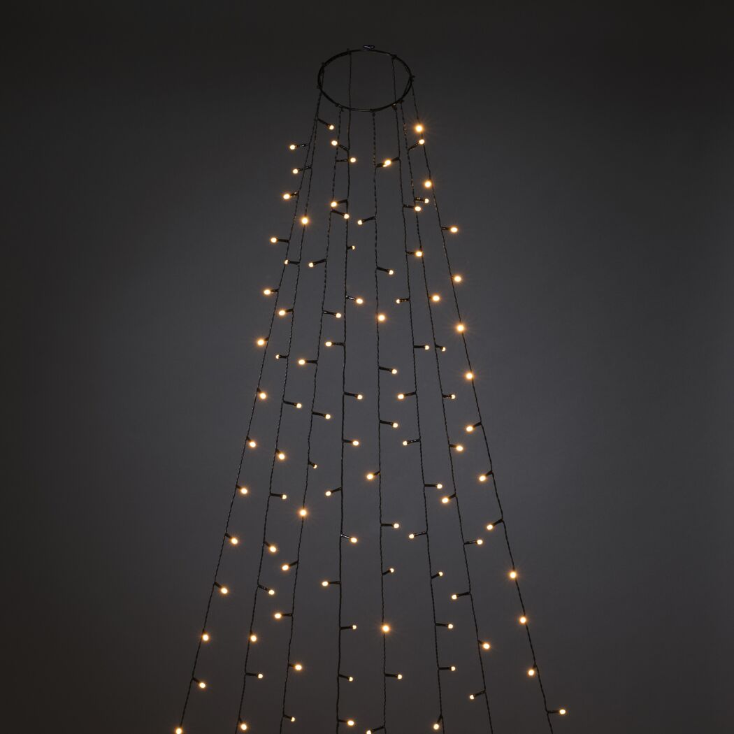 Lichterkette in Baumform mit bernsteinfarbenen LEDs