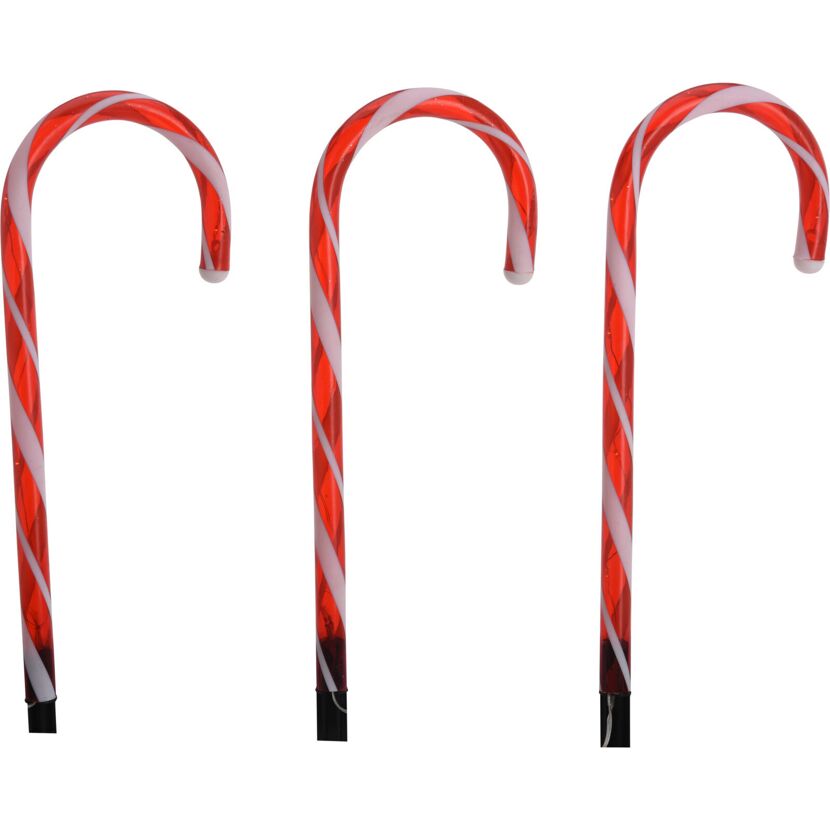 Drei rot-weiße Zuckerstangen