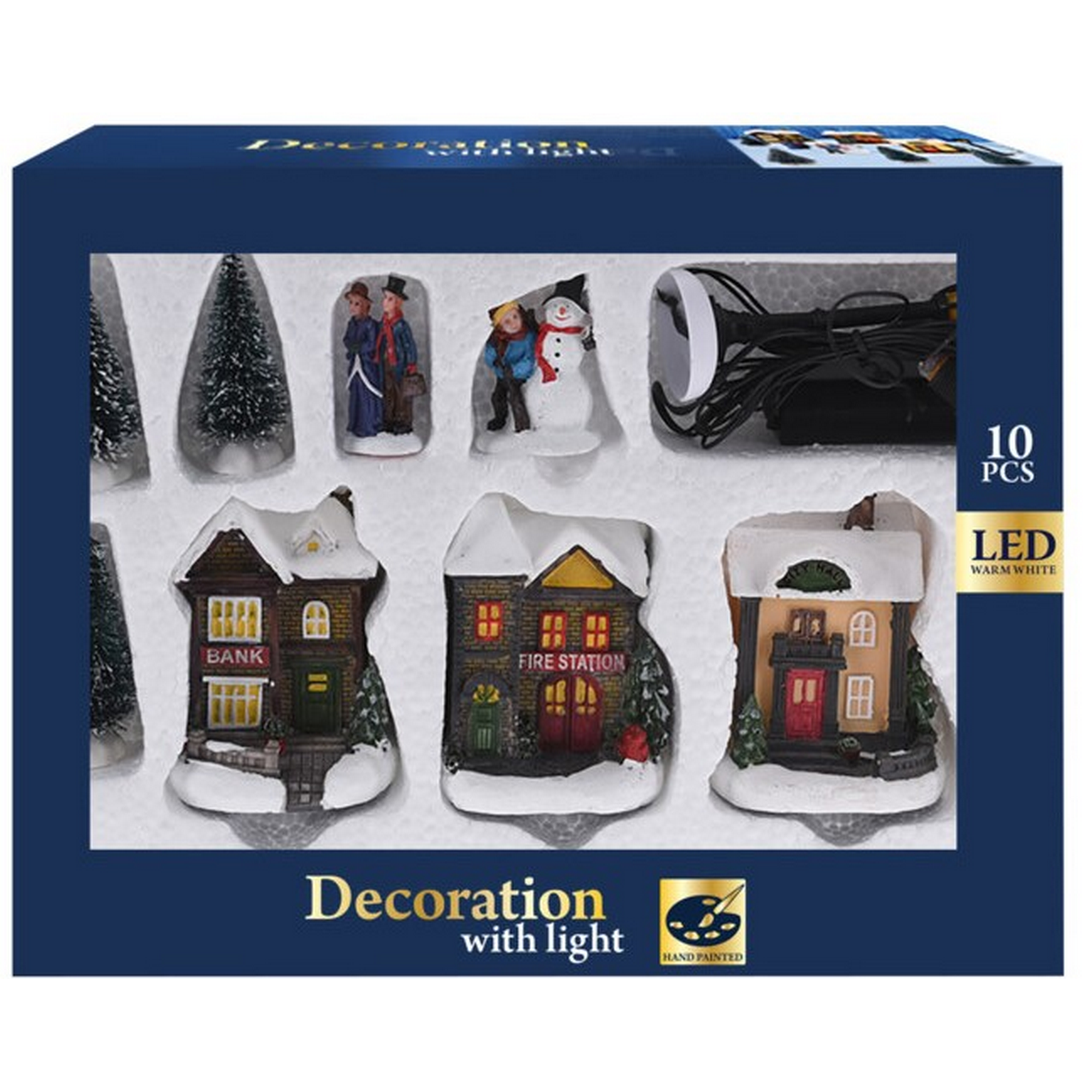 Weihnachtsdorf mit LED-Beleuchtung, 10-tlg. + product picture