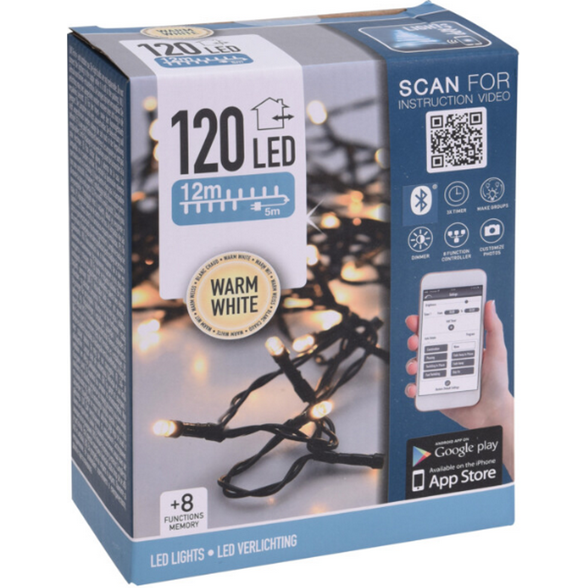 LED-Lichterkette 120 LEDs warmweiß 1200 cm