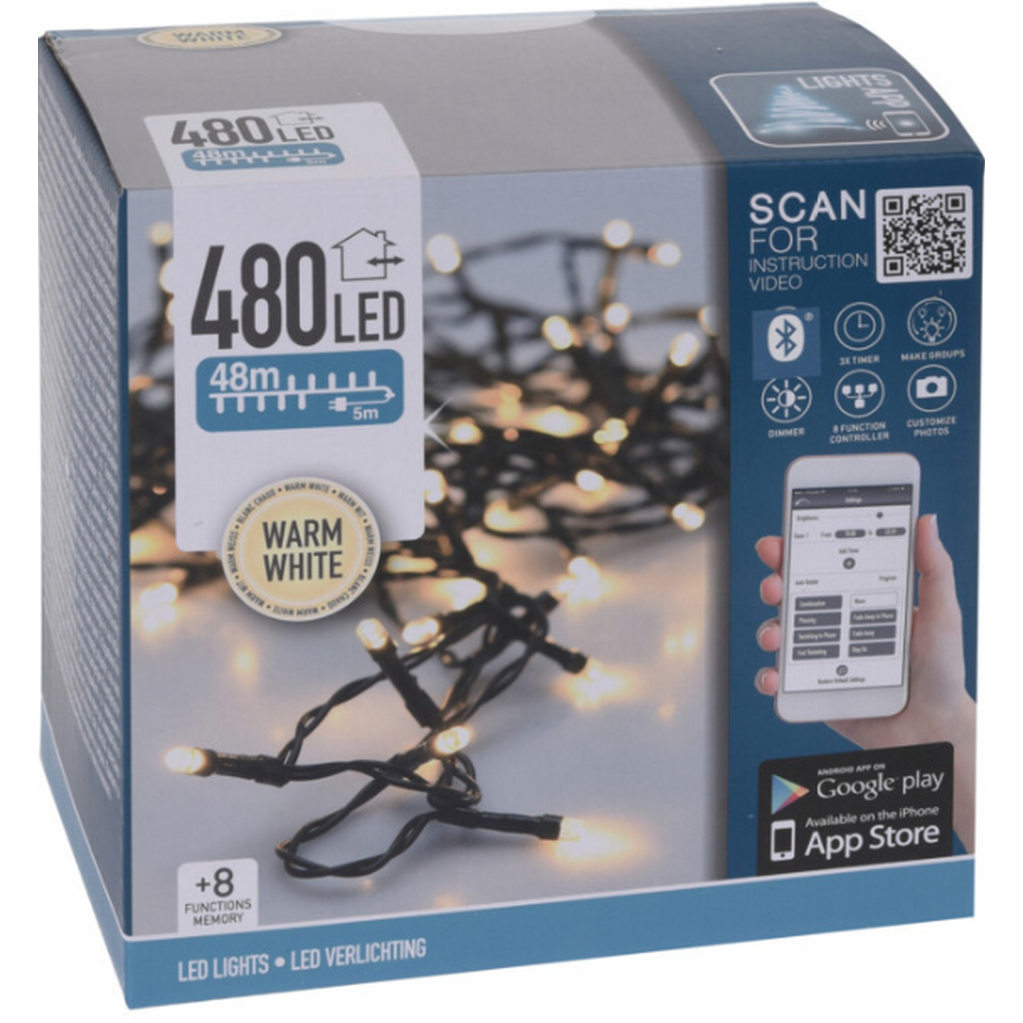 LED-Lichterkette 480 LEDs warmweiß 4800 cm