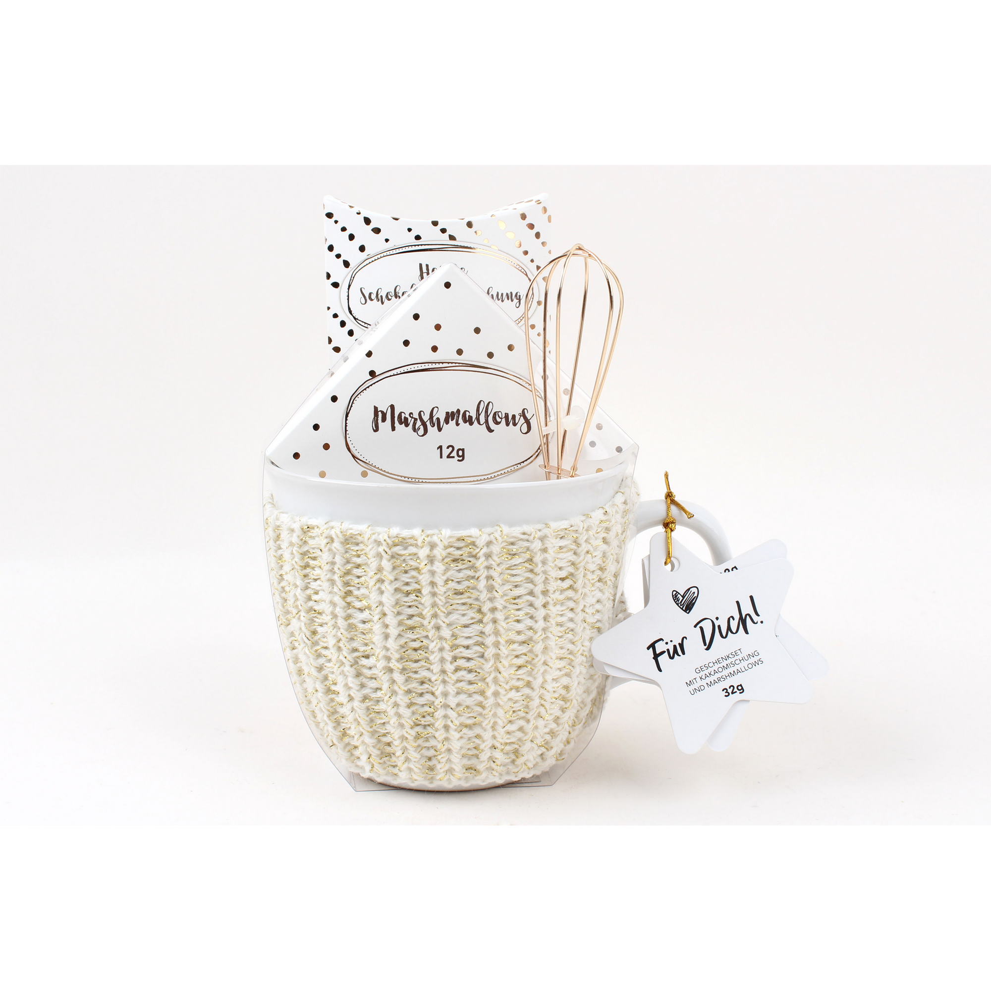 Geschenk-Set Strick-Tasse mit Kakaomischung und Marshmallows 32 g + product picture