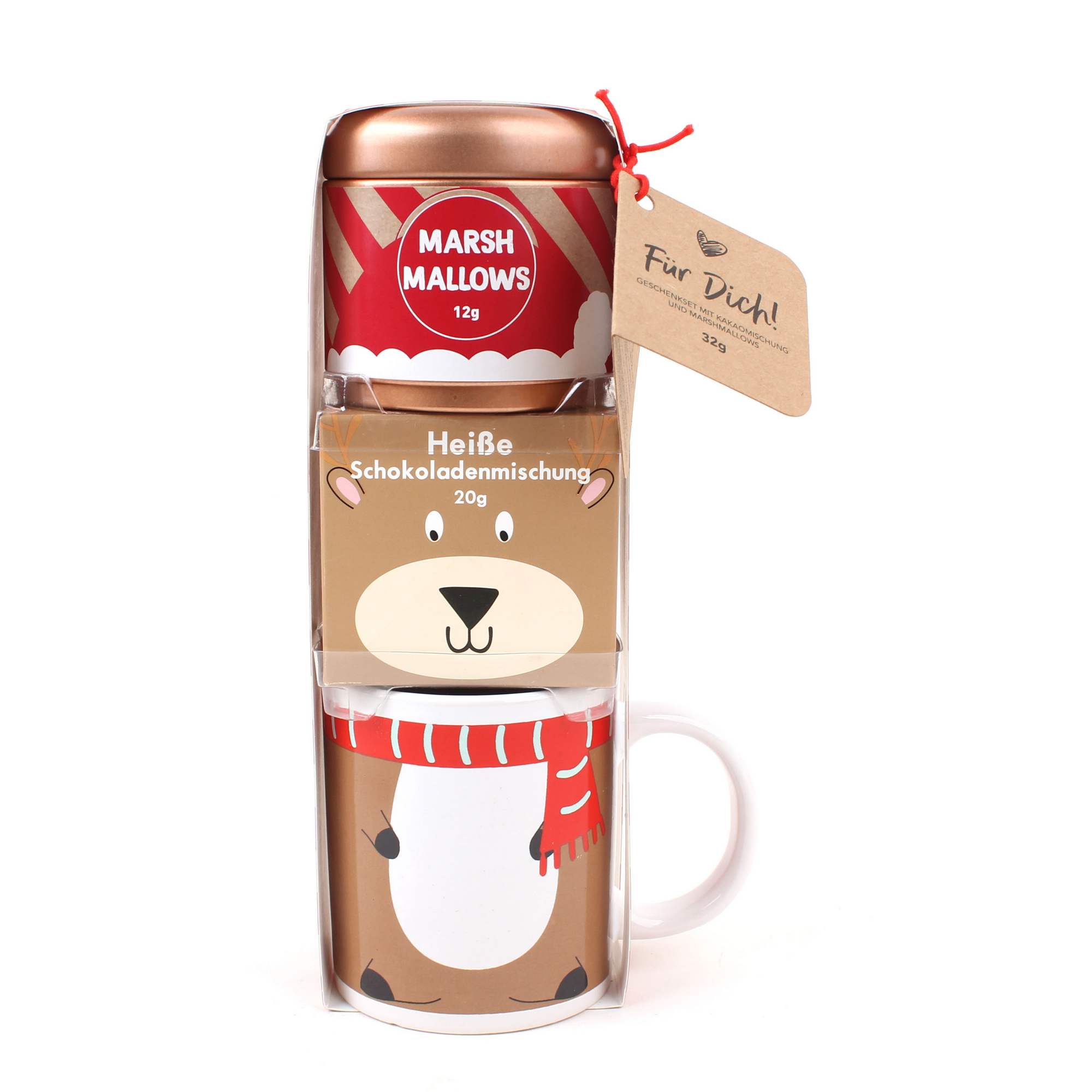 Geschenk-Set Tasse 'Hirsch' mit Kakaomischung und Marshmallows 32 g + product picture