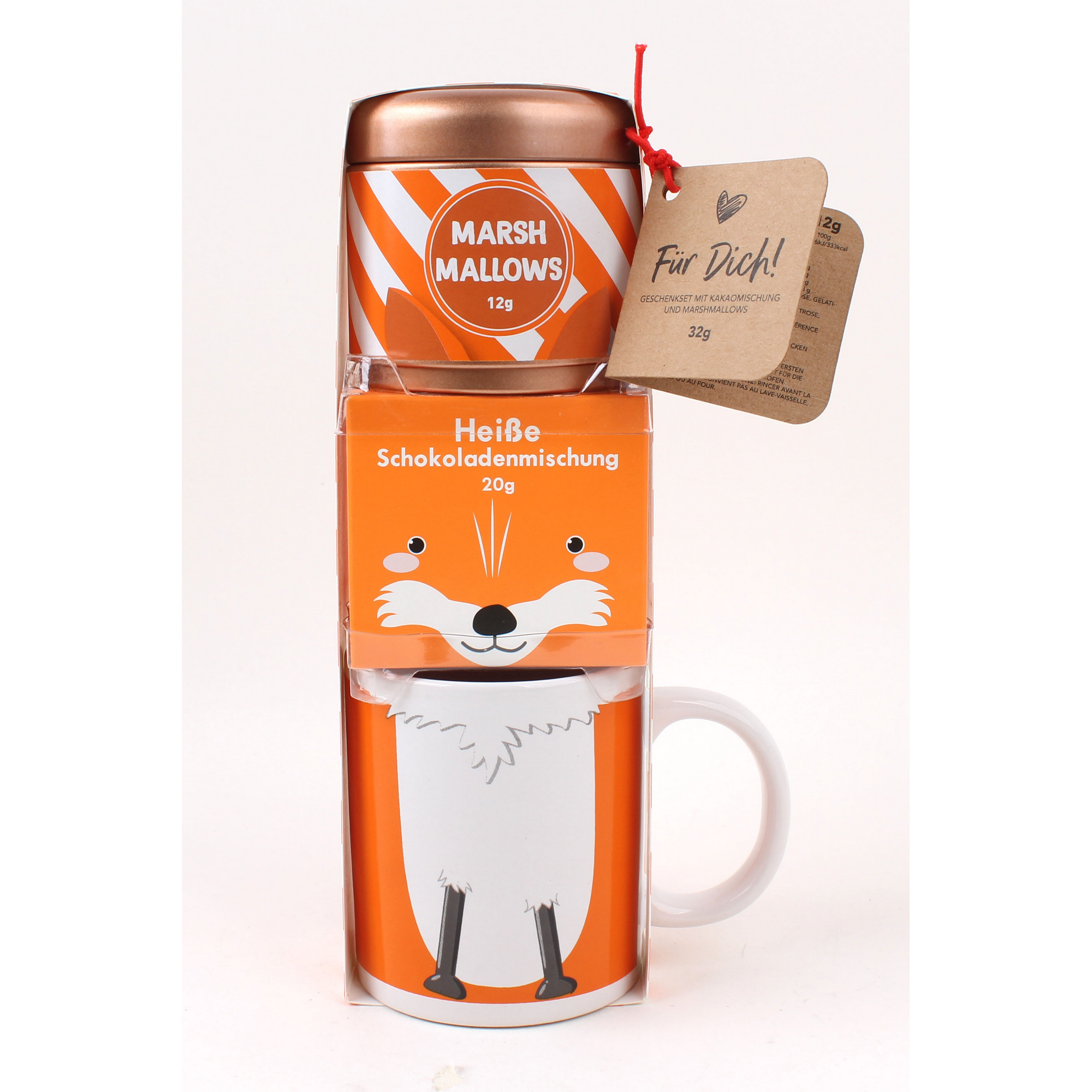 Geschenk-Set Tasse 'Fuchs' mit Kakaomischung und Marshmallows 32 g + product picture