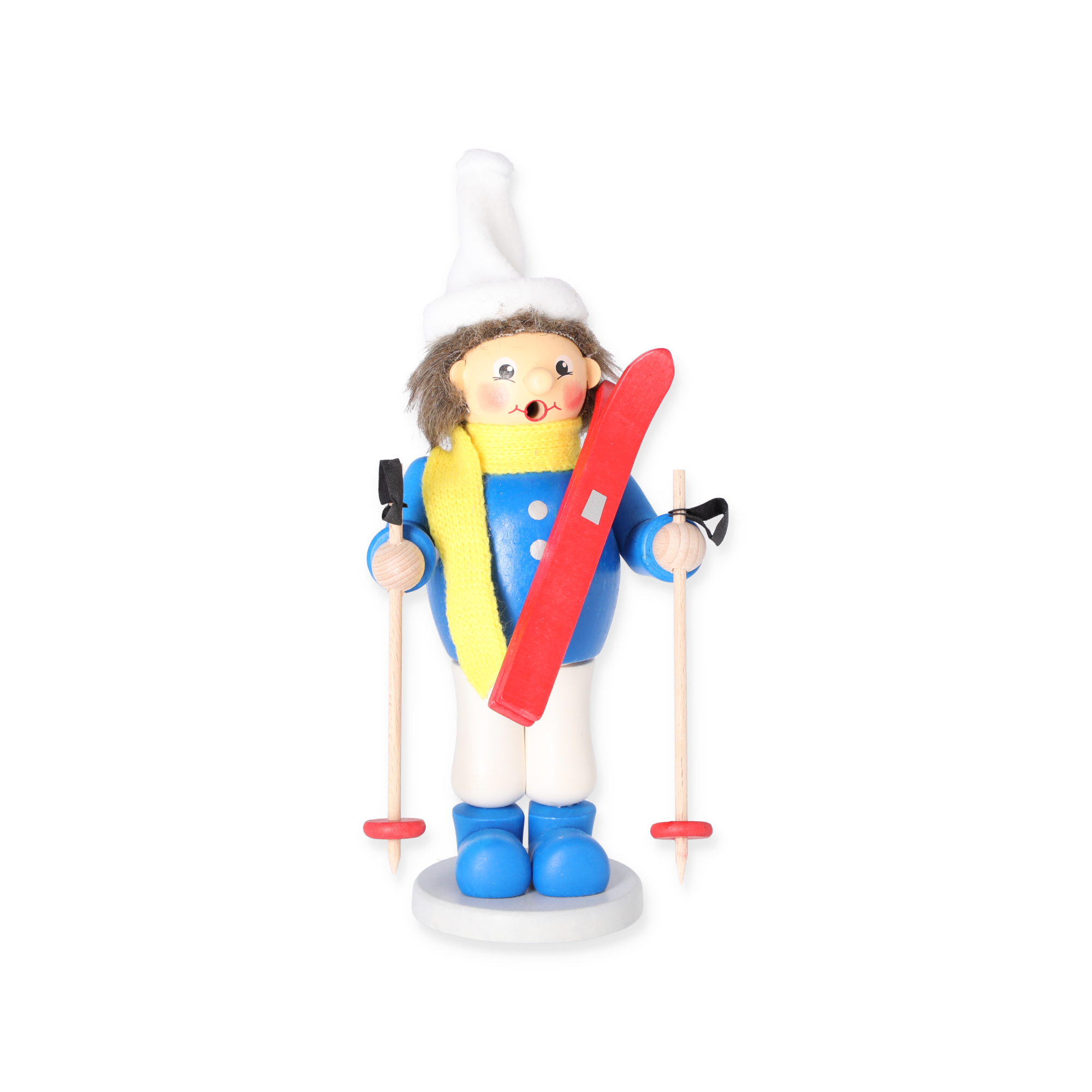 Räucherfigur 'Junge mit Ski' bunt 23 cm + product picture