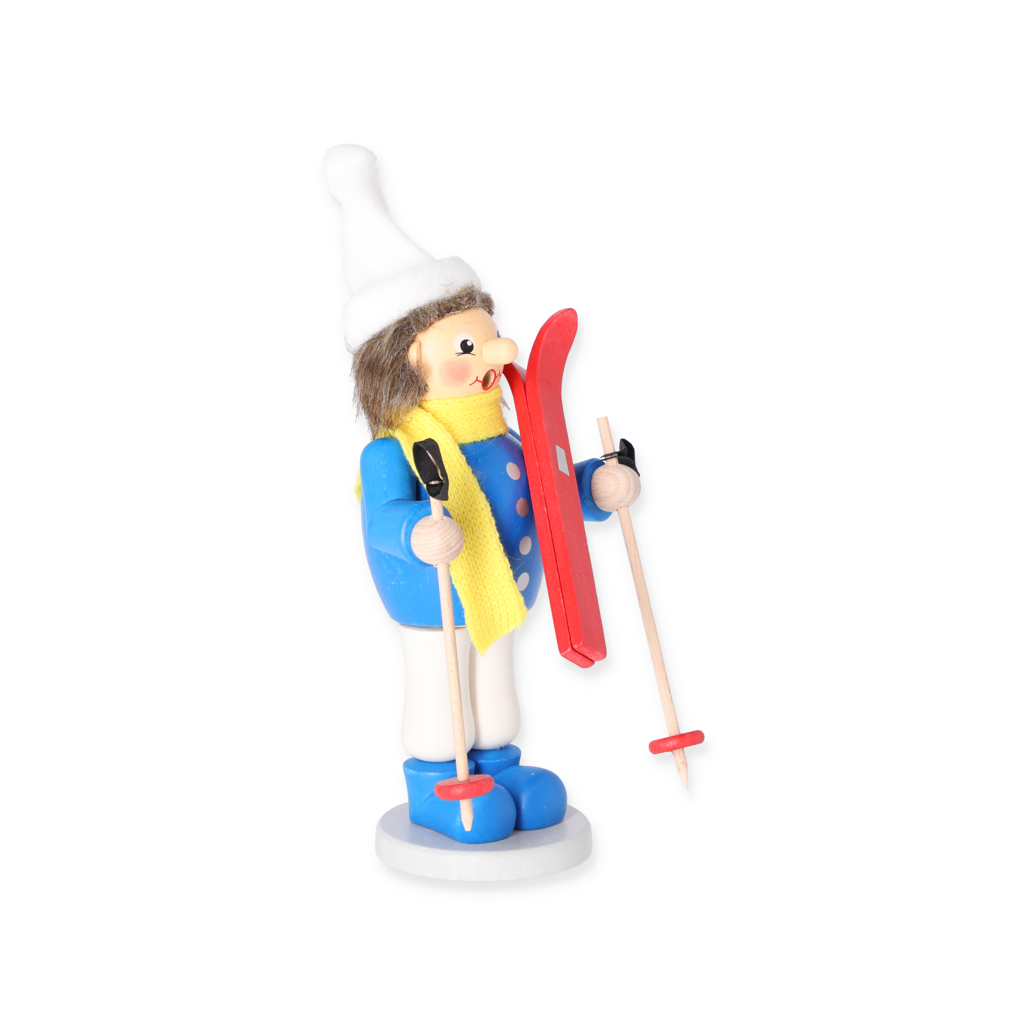 Räucherfigur 'Junge mit Ski' bunt 23 cm + product picture