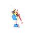 Verkleinertes Bild von Räucherfigur 'Junge mit Ski' bunt 23 cm