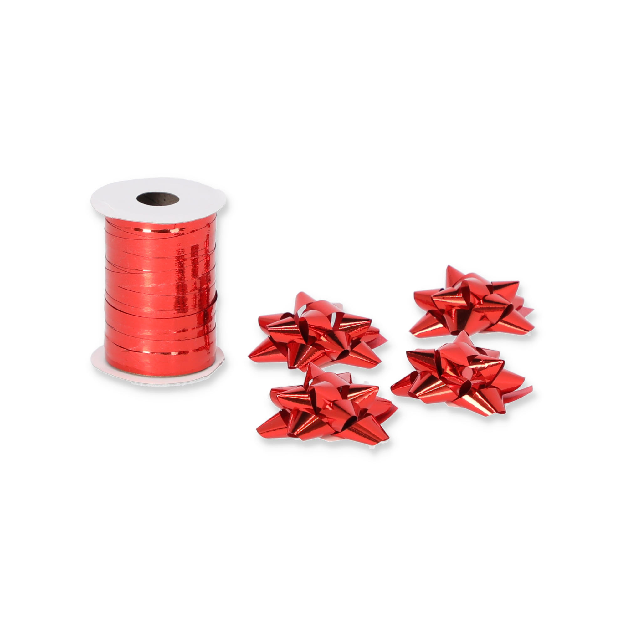 Geschenkband-Set mit Schleifen rot 5-teilig + product picture